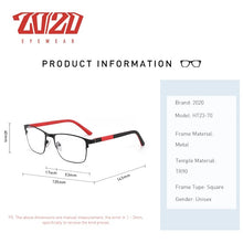 Load image into Gallery viewer, 20/20 Design Titanium Glasses Optical Myopia Prescription Computer Frame Hyperopia Eyewear Square Spectacle Eyeglass HT23-70