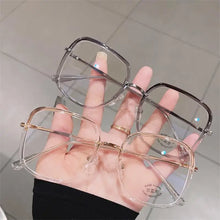 Load image into Gallery viewer, Leopard Oversized Square Reading Magnifier Transparent Glasses For Women Blue Light Blocking Eyeglasses Frame очки