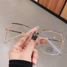 Load image into Gallery viewer, Leopard Oversized Square Reading Magnifier Transparent Glasses For Women Blue Light Blocking Eyeglasses Frame очки