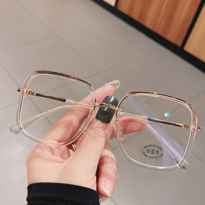 Leopard Oversized Square Reading Magnifier Transparent Glasses For Women Blue Light Blocking Eyeglasses Frame очки
