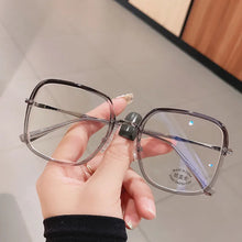 Load image into Gallery viewer, Leopard Oversized Square Reading Magnifier Transparent Glasses For Women Blue Light Blocking Eyeglasses Frame очки