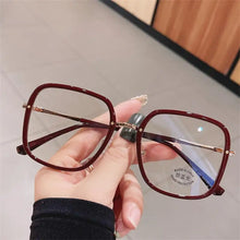 Load image into Gallery viewer, Leopard Oversized Square Reading Magnifier Transparent Glasses For Women Blue Light Blocking Eyeglasses Frame очки