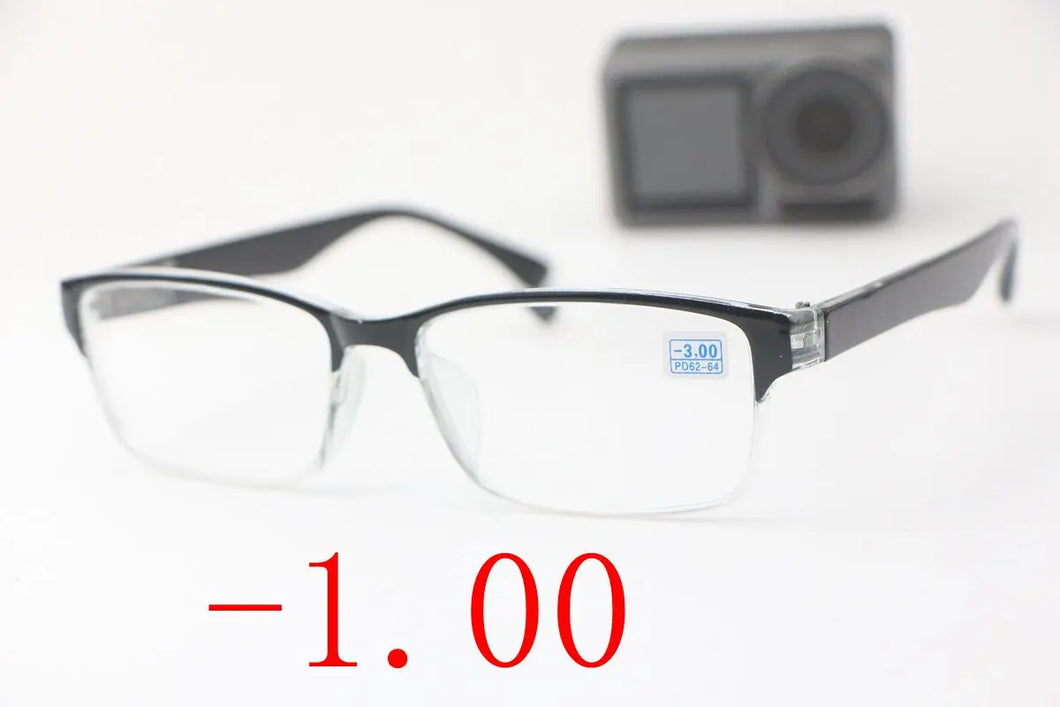Trend Black Square   Men's Women's HD Myopia Glasses Finished Optical Photochromic Sunglasses