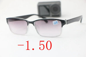 Trend Black Square   Men's Women's HD Myopia Glasses Finished Optical Photochromic Sunglasses