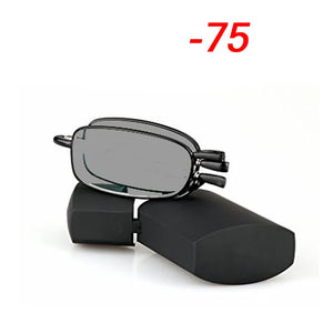 2021MINI Folding Sun Photochromic Finished Men Women Myopia Eyeglasses Frame Portable Sun glasses optical Myopia Eyewear Oculos