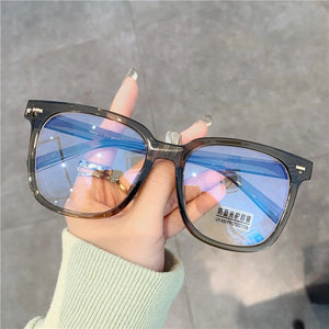 Anti Blue Light Computer Glasses Women Men Trend Brand White Square Big Frame Rice Nails Optical Glasses Protection Eyewear