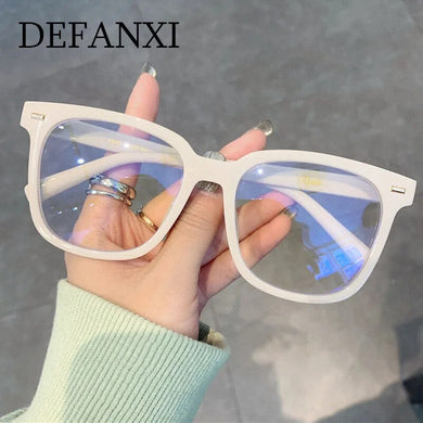 Anti Blue Light Computer Glasses Women Men Trend Brand White Square Big Frame Rice Nails Optical Glasses Protection Eyewear