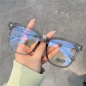 Anti Blue Light Computer Glasses Women Men Trend Brand White Square Big Frame Rice Nails Optical Glasses Protection Eyewear