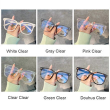 Load image into Gallery viewer, Anti Blue Light Computer Glasses Women Men Trend Brand White Square Big Frame Rice Nails Optical Glasses Protection Eyewear