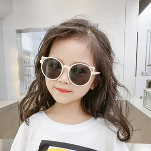 2022 New Trend Sunglasses for Kids Boys Girls Cute Cat Ears Sun Glasses Round Shades Eyewear Children Anti UV Protection