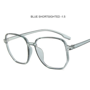 Polygon Anti Blue Light Finished Myopia Glasses Oversized Nearsighted Eyeglasses For Women&Men 0 -1.0-1.5...-4.0