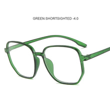 Load image into Gallery viewer, Polygon Anti Blue Light Finished Myopia Glasses Oversized Nearsighted Eyeglasses For Women&amp;Men 0 -1.0-1.5...-4.0