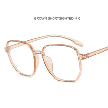 Load image into Gallery viewer, Polygon Anti Blue Light Finished Myopia Glasses Oversized Nearsighted Eyeglasses For Women&amp;Men 0 -1.0-1.5...-4.0