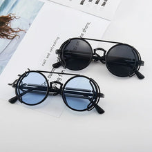 Load image into Gallery viewer, 2022 Steampunk Sunglasses Men Double Spring Leg Goggles Brand Designer Round Punk Retro Glasses Outdoor Cycling Eyewear UV400