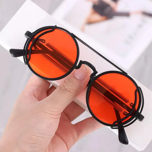 2022 Steampunk Sunglasses Men Double Spring Leg Goggles Brand Designer Round Punk Retro Glasses Outdoor Cycling Eyewear UV400