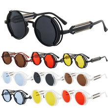 Load image into Gallery viewer, 2022 Steampunk Sunglasses Men Double Spring Leg Goggles Brand Designer Round Punk Retro Glasses Outdoor Cycling Eyewear UV400