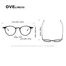 Load image into Gallery viewer, Ultralight Titanium TR90 eye Glasses frame Retro Round Optical Myopia Prescription Eyeglasses Frame Men And Women eyewear
