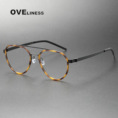 Brand Design Pure Titanium Glasses Frame Men women Vintage Round Prescription Eyewear Myopia Optical Eyeglasses Spectacle