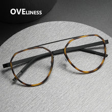 Load image into Gallery viewer, Brand Design Pure Titanium Glasses Frame Men women Vintage Round Prescription Eyewear Myopia Optical Eyeglasses Spectacle