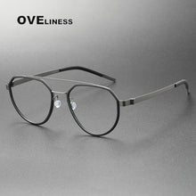 Load image into Gallery viewer, Brand Design Pure Titanium Glasses Frame Men women Vintage Round Prescription Eyewear Myopia Optical Eyeglasses Spectacle
