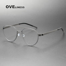 Load image into Gallery viewer, Brand Design Pure Titanium Glasses Frame Men women Vintage Round Prescription Eyewear Myopia Optical Eyeglasses Spectacle
