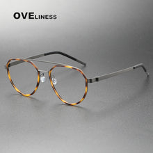 Load image into Gallery viewer, Brand Design Pure Titanium Glasses Frame Men women Vintage Round Prescription Eyewear Myopia Optical Eyeglasses Spectacle
