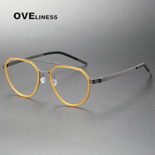 Load image into Gallery viewer, Brand Design Pure Titanium Glasses Frame Men women Vintage Round Prescription Eyewear Myopia Optical Eyeglasses Spectacle