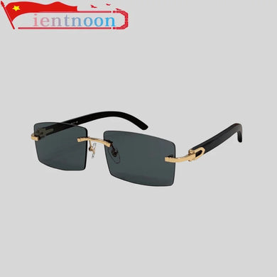 Brand Design Sunglasses Men Women Rimless Sun Glasses Summer Rectangle Eyeglasses Drving Outdoor  Eyewear