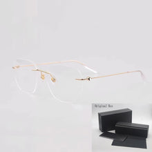 Load image into Gallery viewer, Brand Vinatge Rimless Ultralight Eyewear  Glasses Men Women High Quality Prescription Eyeglasses Frames MB0101O