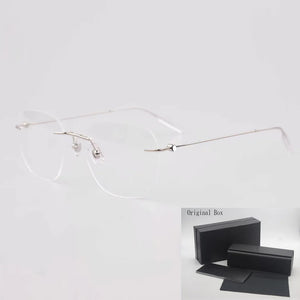 Brand Vinatge Rimless Ultralight Eyewear  Glasses Men Women High Quality Prescription Eyeglasses Frames MB0101O