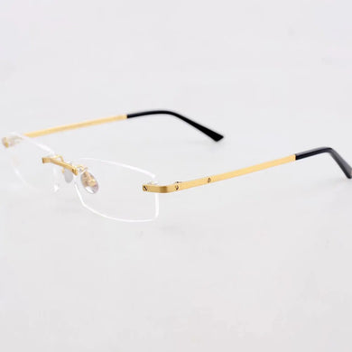 Brand Vintage Rimless Titanium Reading Women Men Glasses Frame Optical Square Eyewear Luxury Prescription Eyeglasses 0087O