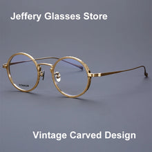Load image into Gallery viewer, Classic Round Pure Titanium Men Glasses Frame Women Vintage Handmade  Computer Reading Myopia Lenses Eyeglasses kj50