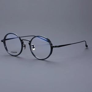 Classic Round Pure Titanium Men Glasses Frame Women Vintage Handmade  Computer Reading Myopia Lenses Eyeglasses kj50