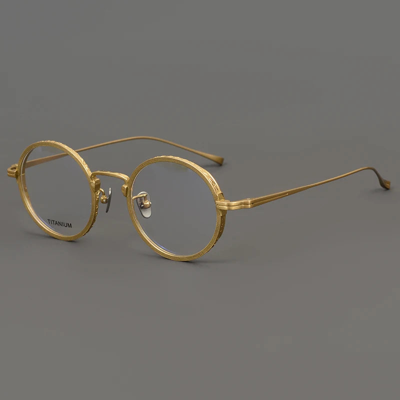Classic Round Pure Titanium Men Glasses Frame Women Vintage Handmade  Computer Reading Myopia Lenses Eyeglasses kj50