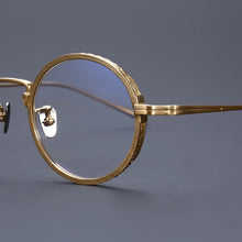 Load image into Gallery viewer, Classic Round Pure Titanium Men Glasses Frame Women Vintage Handmade  Computer Reading Myopia Lenses Eyeglasses kj50