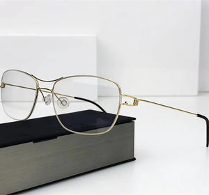 2023 Denmark Handmade Design Titanium Glasses Frame Men Women Screwless Eyewear Ultralight Double Beam Square Optical Eyeglasses