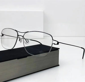 2023 Denmark Handmade Design Titanium Glasses Frame Men Women Screwless Eyewear Ultralight Double Beam Square Optical Eyeglasses