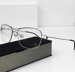 2023 Denmark Handmade Design Titanium Glasses Frame Men Women Screwless Eyewear Ultralight Double Beam Square Optical Eyeglasses
