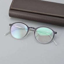Load image into Gallery viewer, Denmark Round Screwless Glasses Frame Men Women Ultralight 4g Titanium Acetate Optical Eyeglasses  Prescription Gafa