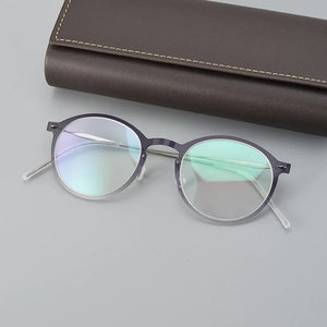 Denmark Round Screwless Glasses Frame Men Women Ultralight 4g Titanium Acetate Optical Eyeglasses  Prescription Gafa