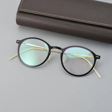 Load image into Gallery viewer, Denmark Round Screwless Glasses Frame Men Women Ultralight 4g Titanium Acetate Optical Eyeglasses  Prescription Gafa