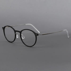 Denmark Round Screwless Glasses Frame Men Women Ultralight 4g Titanium Acetate Optical Eyeglasses  Prescription Gafa