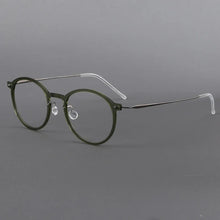 Load image into Gallery viewer, Denmark Round Screwless Glasses Frame Men Women Ultralight 4g Titanium Acetate Optical Eyeglasses  Prescription Gafa