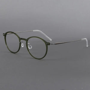 Denmark Round Screwless Glasses Frame Men Women Ultralight 4g Titanium Acetate Optical Eyeglasses  Prescription Gafa