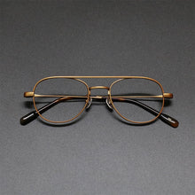 Carica l&#39;immagine nel visualizzatore di Gallery, Japanese Pure Titanium Glasses Frame Men Retro Double Beam Women Optical Myopia Prescription Lens Eyeglasses GAFAS