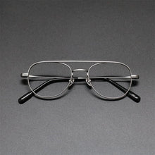 Carica l&#39;immagine nel visualizzatore di Gallery, Japanese Pure Titanium Glasses Frame Men Retro Double Beam Women Optical Myopia Prescription Lens Eyeglasses GAFAS