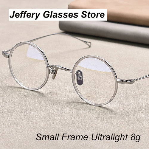 Japanese Small Round Glasses Frame Handmade Ultralight 7g Titanium Prescription Eyeglasses Optical Eyewear For High Degree