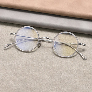 Japanese Small Round Glasses Frame Handmade Ultralight 7g Titanium Prescription Eyeglasses Optical Eyewear For High Degree