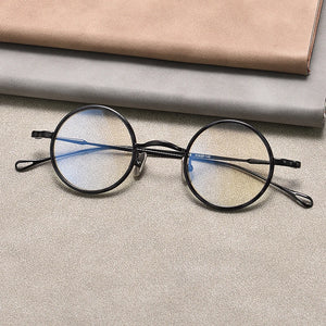 Japanese Small Round Glasses Frame Handmade Ultralight 7g Titanium Prescription Eyeglasses Optical Eyewear For High Degree