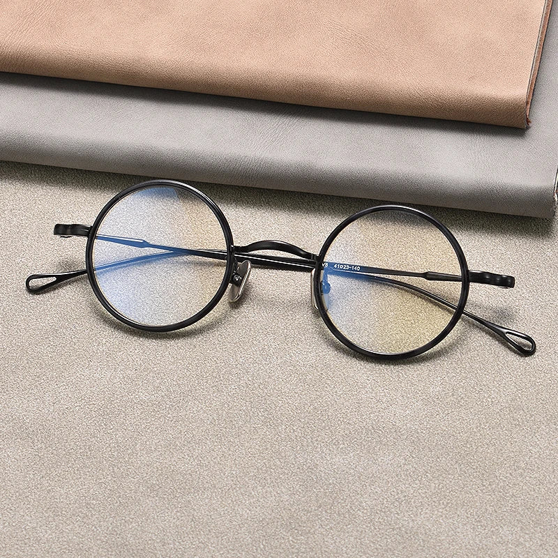 Japanese Small Round Glasses Frame Handmade Ultralight 7g Titanium Prescription Eyeglasses Optical Eyewear For High Degree
